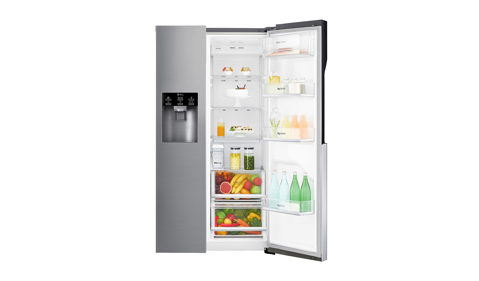 LG A++ Side-by-Side mit Eis-, Crushed Ice- und Wasserspender und Total No Frost, GSL561PZUZ